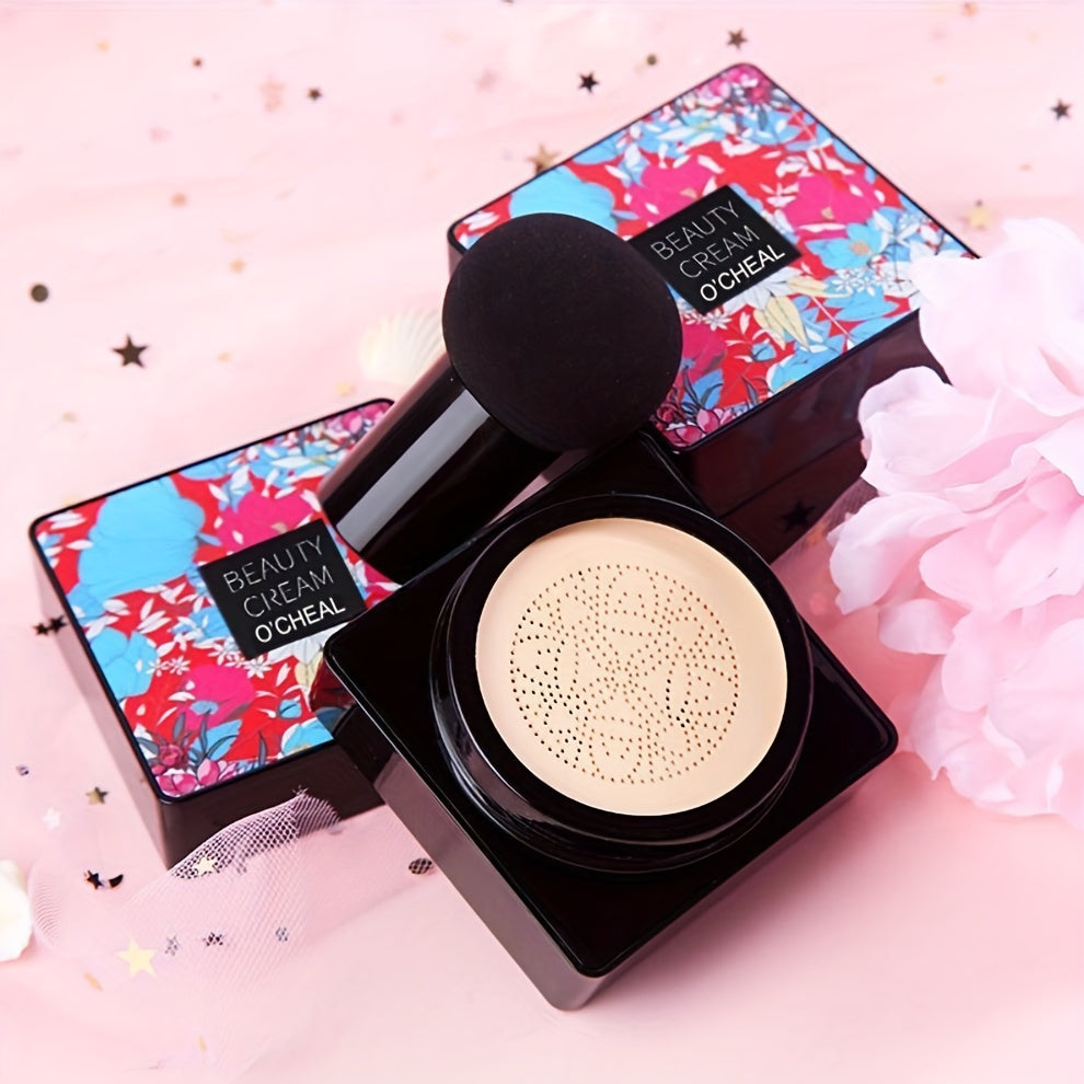 Mushroom Head Foundation BB Cream - Full Coverage, Long-Lasting Moisturizing Concealer for All Skin Types, Natural Nude Finish with Floral Packaging, Longlasting Foundation | Artistic Packaging | Vibrant Design Beauty Fashion