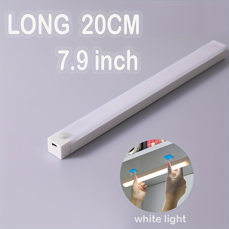 Rechargeable Motion Sensor LED Light Strip with Human Body Detection, Magnetic Adhesive & USB-Powered Smart Lighting - Cordless Floor/ Ceiling/ Wall Light for Kitchen, Wardrobe, Stairs, Hallway - Energy-Efficient LED Tube Lig Beauty Fashion