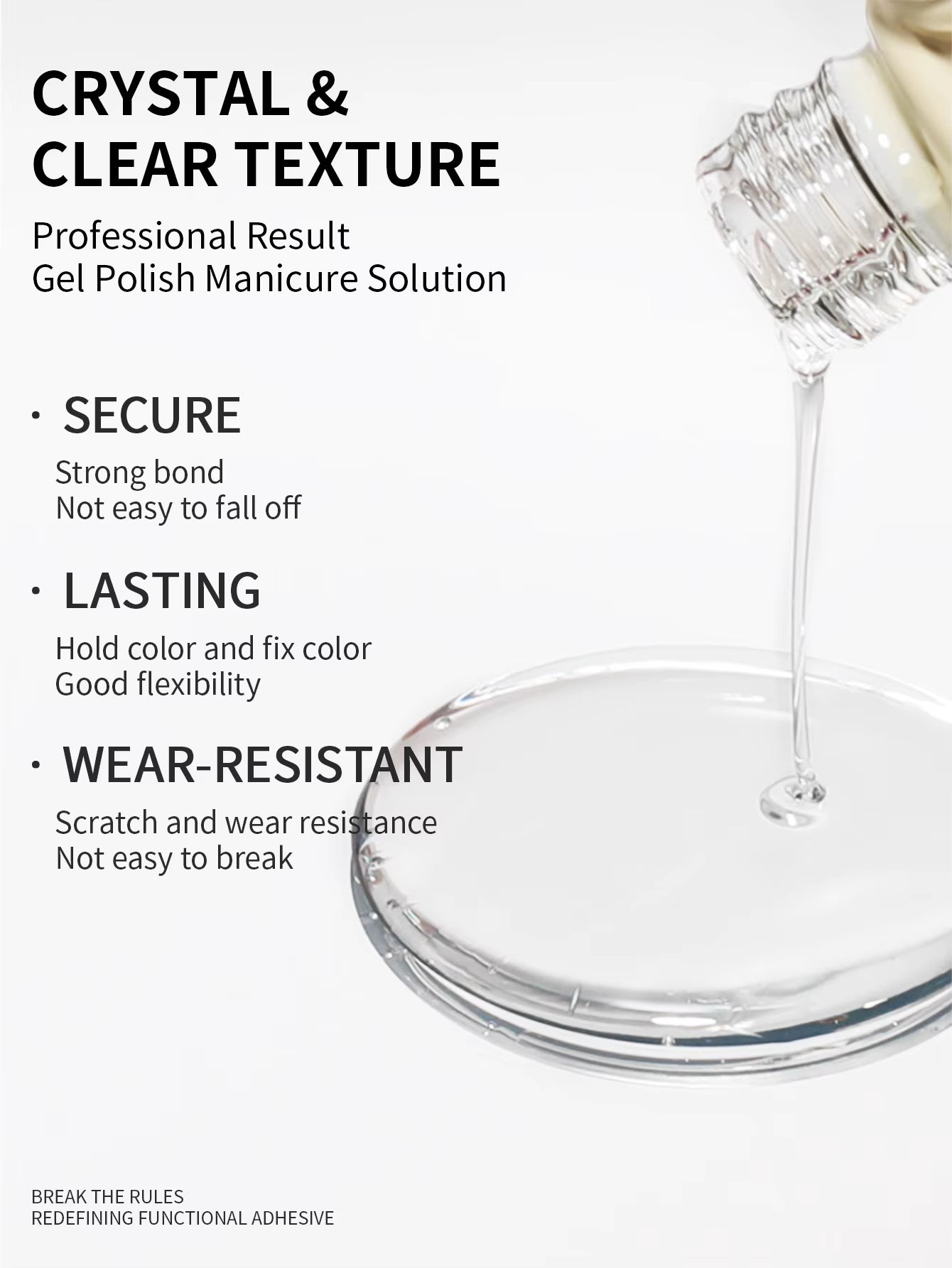RS NAIL 2 in 1 No Wipe Top Coat and Base Coat Gel Nail Polish Multifunctional Base Gel Semi-Permanent Soak off Gel Nail Lacquer