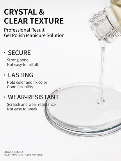 RS NAIL 2 in 1 No Wipe Top Coat and Base Coat Gel Nail Polish Multifunctional Base Gel Semi-Permanent Soak off Gel Nail Lacquer