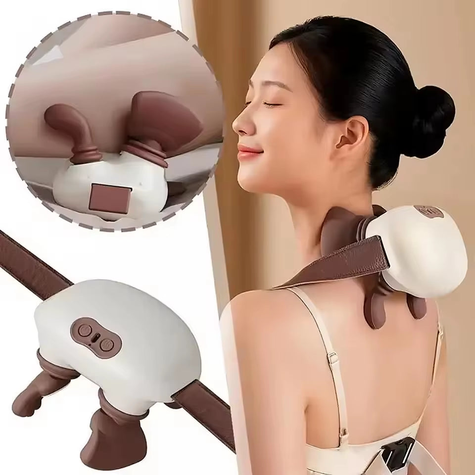 Finger Neck Shoulder Massager Wireless Neck Cervical Trapezius Kneading Massage Shawl Brushless Motor Neck Masajeador