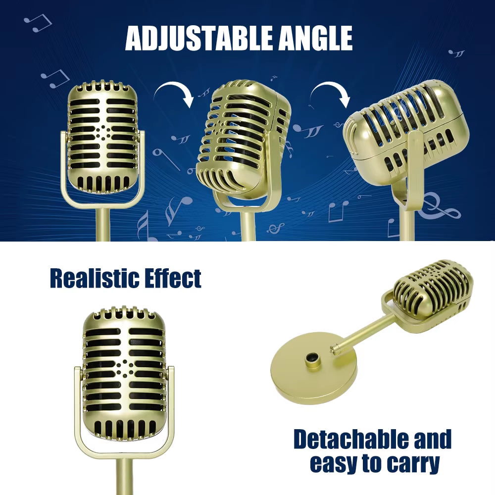 Retro Microphone Prop Classic Plastic Microphone Party Favors Live Performance Home Decoration Ornaments