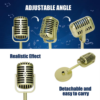 Retro Microphone Prop Classic Plastic Microphone Party Favors Live Performance Home Decoration Ornaments