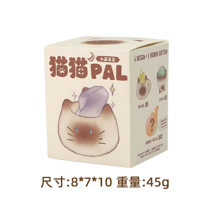 PAL Cat Crystal Blind Box Mini Original Stone Cartoon Figure Cute Office Desktop Car Decor Good Luck Gift for Cat Lovers Toys