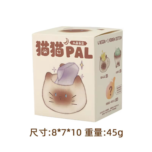 PAL Cat Crystal Blind Box Mini Original Stone Cartoon Figure Cute Office Desktop Car Decor Good Luck Gift for Cat Lovers Toys