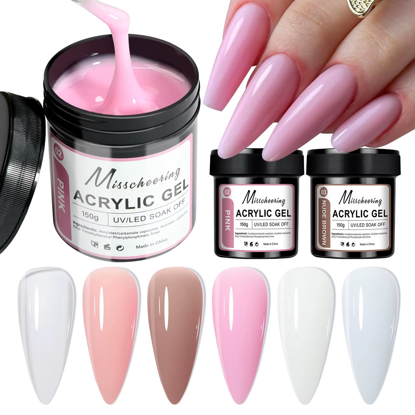150G Large Capacity Nail Extension Gel Acrylic Semi-Permanent UV/LED Gel Varnish Suitable for DIY Design Nail Art Extension Tool