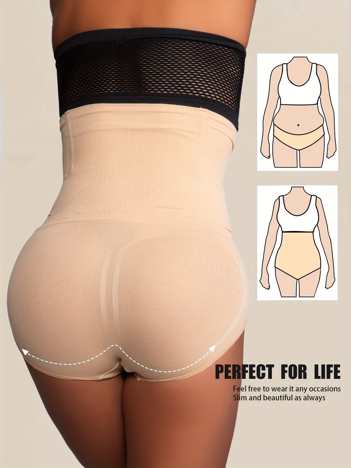 [Shaping Panties] 1 Pcs High Waist Shaping Panties | Waist Trainer Body Shaper Tummy Sheath Woman Flat Belly Control Panties Hip Butt Lifter Briefs Panty Women Underwear Shapewear Beauty Fashion
