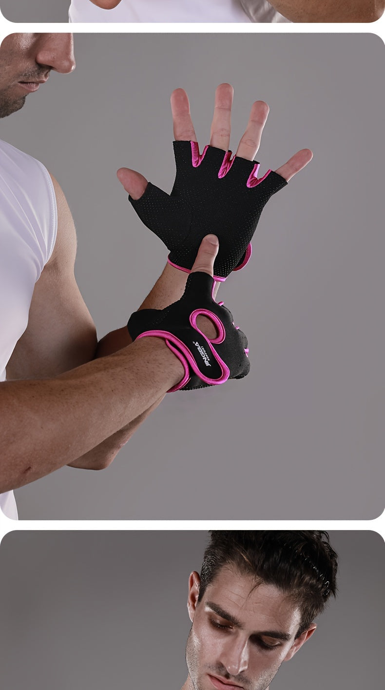 1 Pair of Premium Unisex GripMaster Sport Gloves - Adjustable, Non-Slip, Breathable, Sweat-Resistant, and Padded for Weightlifting, Cycling, and Fitness Training - Enhance Your Performance and Protection Beauty World Shop