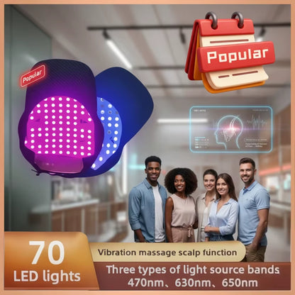 Red Light Hair Growth Cap Infrared Anti-Hair Loss Therapy Device Prevents Hair Loss and Promotes Scalp Blood Circulation