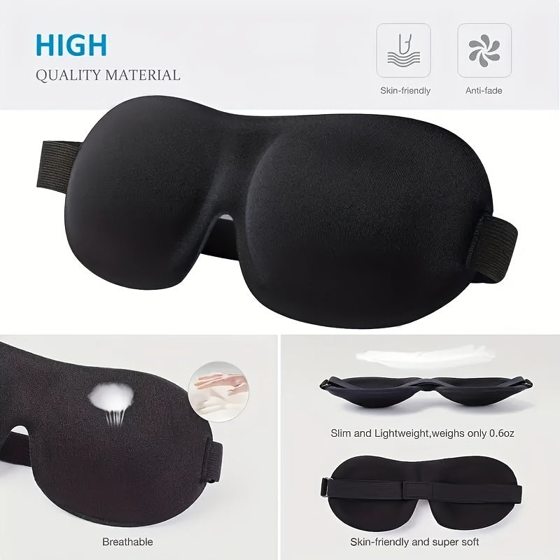 1/3/5/10 Pack Pure Blackout 3D Contoured Eye Mask for Adults - Heavy Duty Hypoallergenic & Fragrance-Free, Soft Ergonomic Fit (Men & Women) - Travel, Home, Office Use, No Leakage, Beige-Friendly - Ideal Gift for Night Beauty Fashion