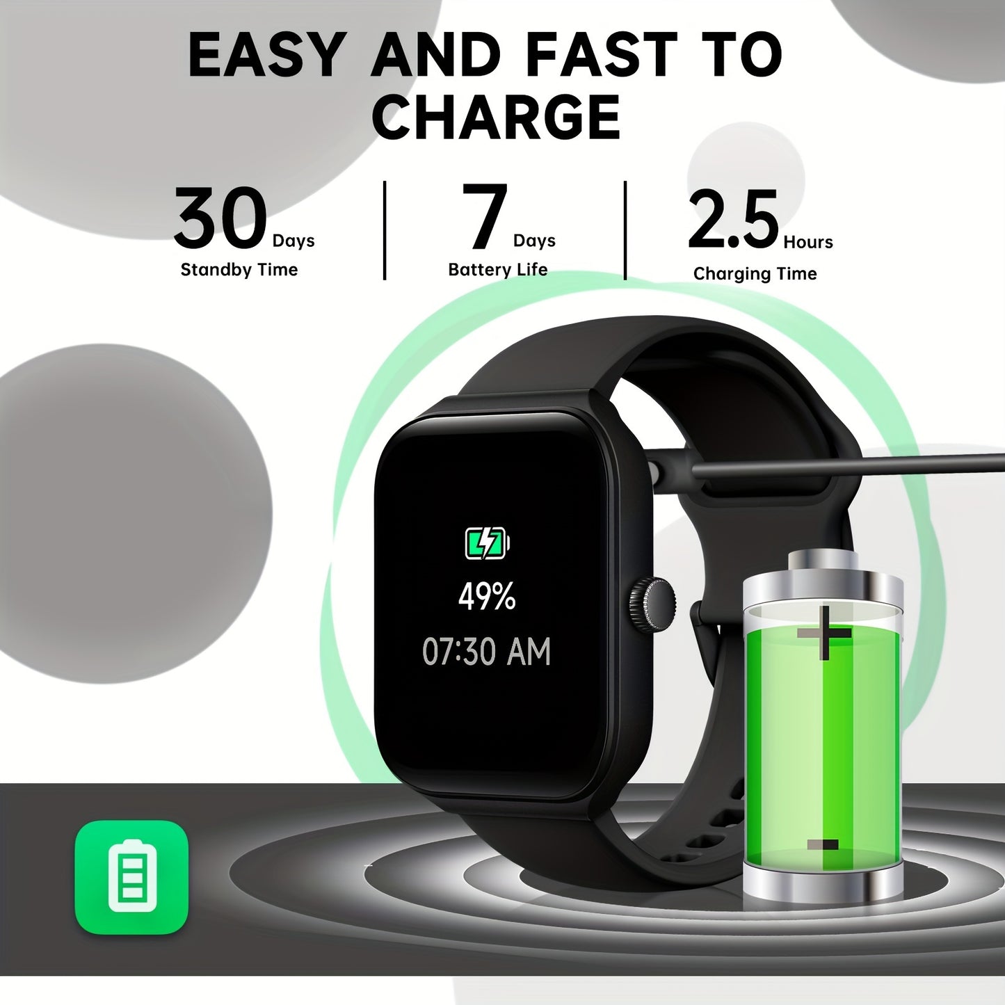 FAWEIO Smart Watch For Men Women Wireless Call, 1.95" Smartwatch With 100+ Sport Modes, Fitness Activity Tracker Pedometer, Built-in Alexa, For iPhone & Android, Perfect Gift For Family And Friends