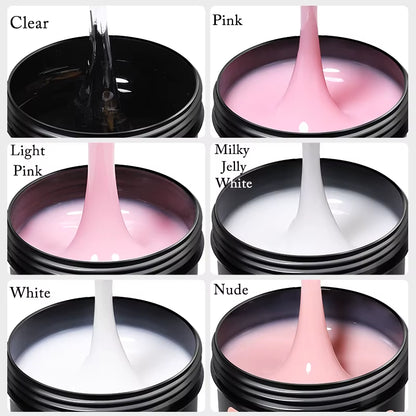 150G Quick Extension Gel Pink Jelly Milky White Camouflage Finger French Hard Gel UV LED Gel Nail Art Design Manicure