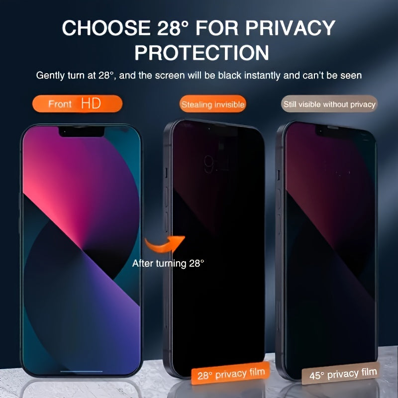 3pcs Full Cover Privacy Screen Protector for iPhone 11 12 13 14 15 16 17 PRO MAX Privacy Glass for iPhone 14 Pro 15 Pro Max Tempered Glass On The for iphone 14 Plus 15 Plus 16e 17 Air Glass Film Privacy, Phone Screen Protecto Beauty Fashion