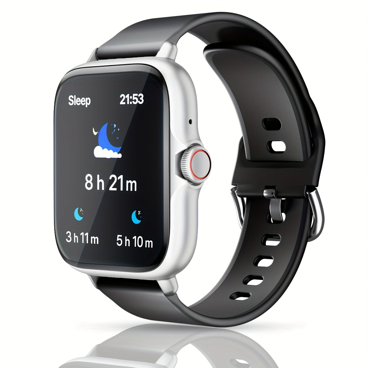 1.83'' Full Touch Screen Smart Watch |, Message Alerts, Call Answering, Sports Pedometer, Health Monitoring, Compatible with iPhone/Android, Alloy Body, Silicone Strap, DESERTCAT - Ideal Gift for and Birthdays Beauty Fashion