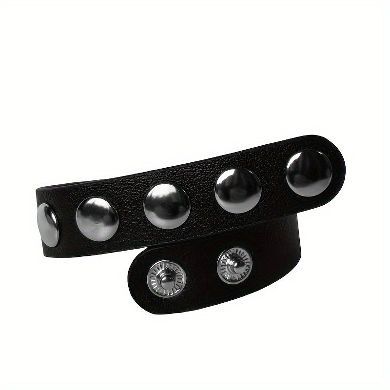 Men's Adjustable PU Leather Penis Ring Toy with Delay Function for Enhanced Performance Beauty Fashion