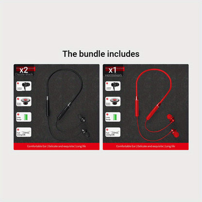 HE05 Neckband Wireless Headphones Hi-Fi Stereo Sound Sport Wireless Earphones Comfortable Wearing Wireless Headset Compatible with all mobile phones Can Be Used As A Birthday Gift Holiday Gifts
