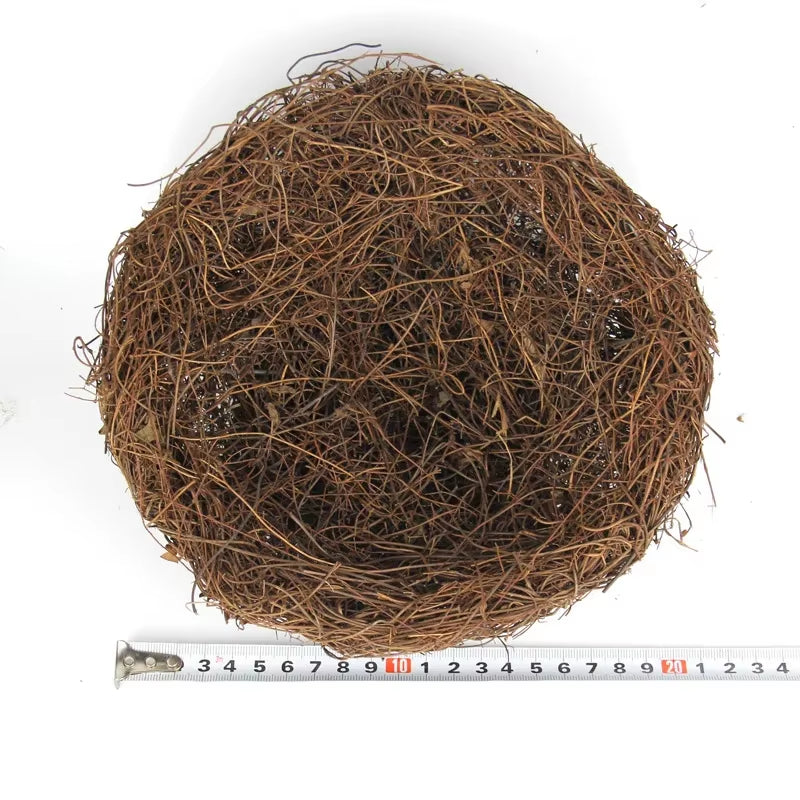 Round Rattan Bird Nest Easter Handmade DIY Craft Vine Simulation Bird Nest Egg Decor Props Home Garden Window Bird House