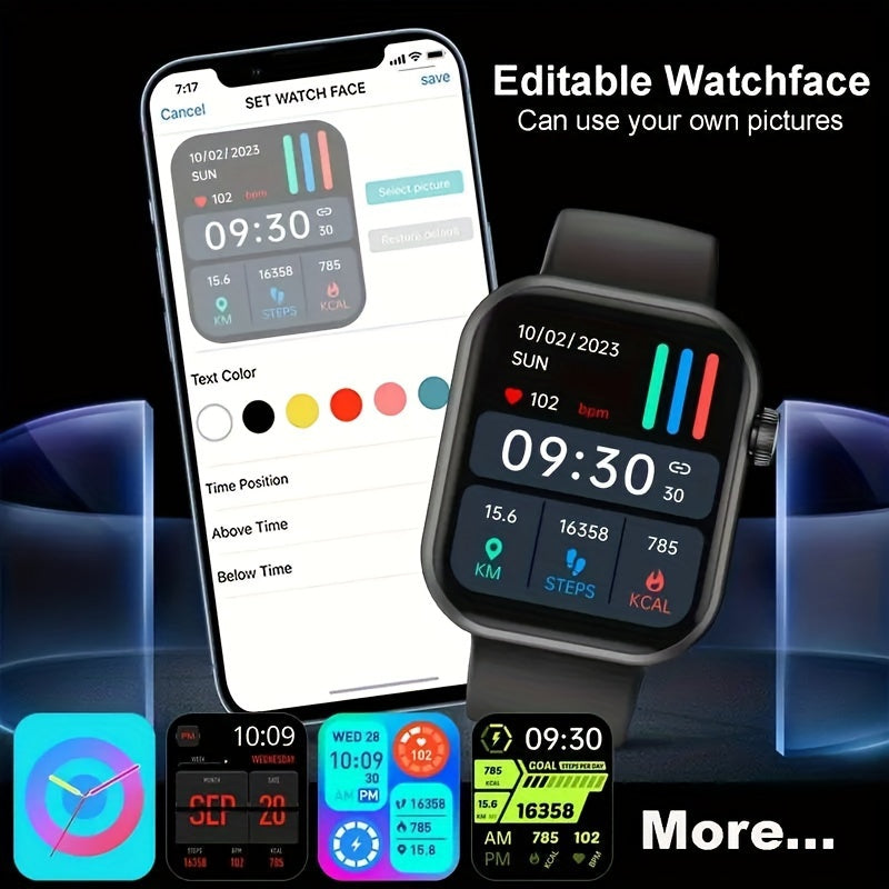 Smart Fitness Watch With 2.01" Color Screen, BT 5.3, Water Resistant, Multi-Sport Modes, Sleep Monitoring, And Fun Games Beauty World Shop
