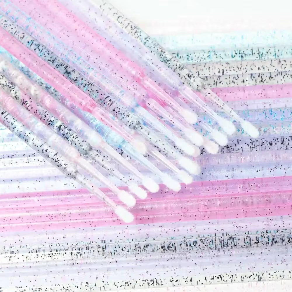 100Pcs Eyelash Cleaning Brushes Micro Cotton Swab Individual Removing Makeup Brush Eyelashes Microbrush Beauty Clean Tools