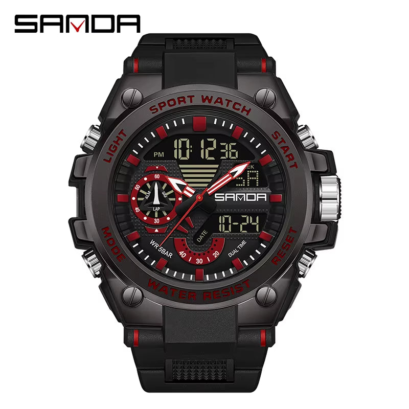 Men'S Digital Fashion Waterproof Outdoor Sports Multifunctional Electronic Watch SD3302-12