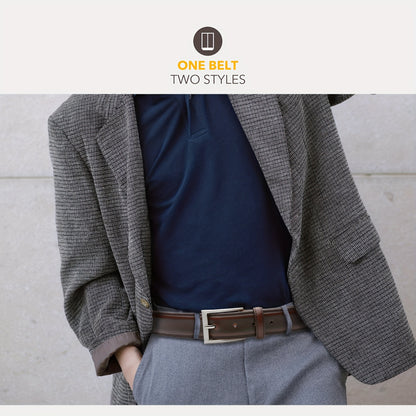 [Classic Men's Leather Belt] Classic & Fashion Men's Leather Belt | Single Prong Buckle for Jeans, Pants, Work & Business - Gift for Dad & Husband Beauty Fashion