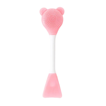Facial Cleaning Silicone Brush Facial Mask Applicator Skincare Accessories Silicone Body Scrubbers 2In1 Spa Facial Wash Brushes