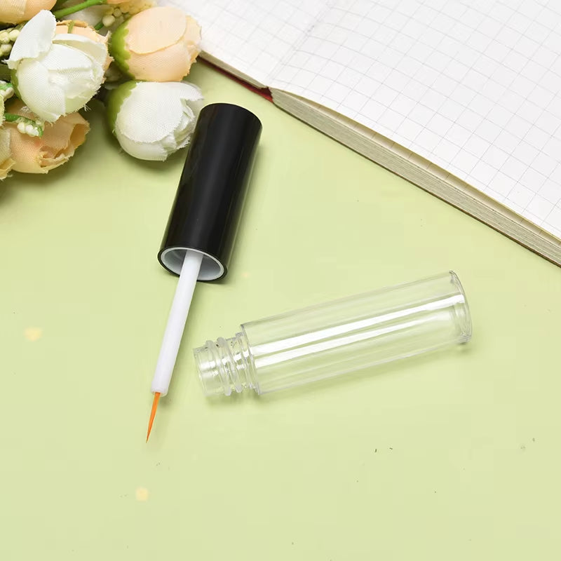 1PC 8Ml Plastic Eyelash Growth Liquid Dispenser Bottle Fine Yellow Hair Transparent Bottle Makeup Container Tube