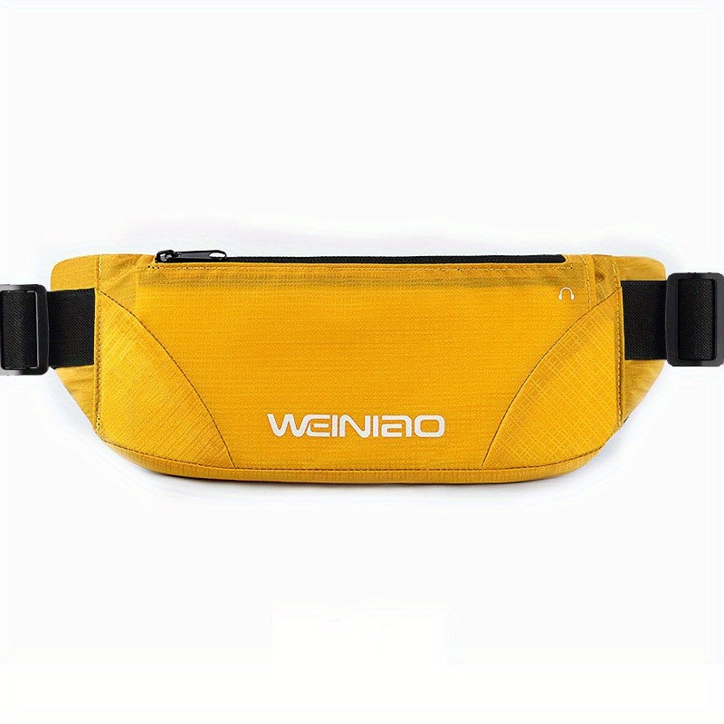 Adjustable Waist Pack with Zipper Closure - Heavy-Duty Outdoor Running, Hiking, Cycling Backpack - Extended Strap (25.59-55.12inch) - Large Capacity Belly Button Bag for Travel, Gym, Everyday Use - Multi-Color Options (Yellow