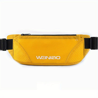 Adjustable Waist Pack with Zipper Closure - Heavy-Duty Outdoor Running, Hiking, Cycling Backpack - Extended Strap (25.59-55.12inch) - Large Capacity Belly Button Bag for Travel, Gym, Everyday Use - Multi-Color Options (Yellow