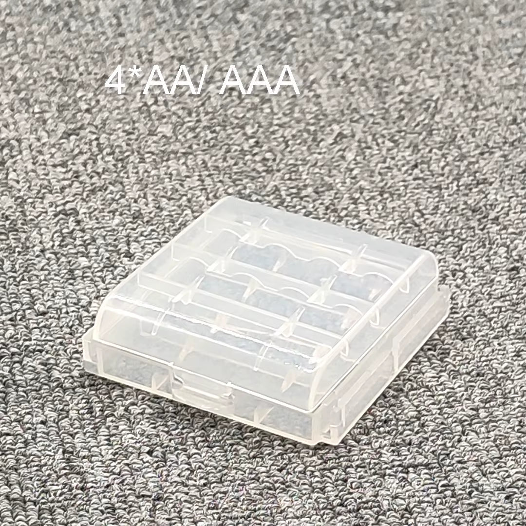 26650 18650 Battery Storage Box Hard Case Holder for 4 18650 4AA 4AAA Rechargeable Battery Power Bank Plastic Case Transparent