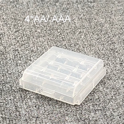 26650 18650 Battery Storage Box Hard Case Holder for 4 18650 4AA 4AAA Rechargeable Battery Power Bank Plastic Case Transparent