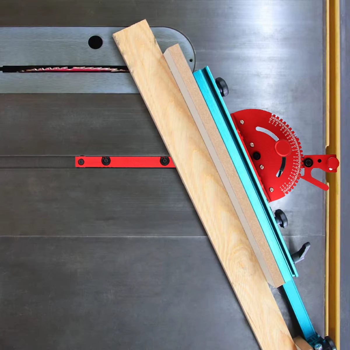 1 Set Miter Gauge and 400MM Fence with Track Stop Sawing Assembly Angle Ruler for Table Saw Router Woodworking Bench Tools DIY