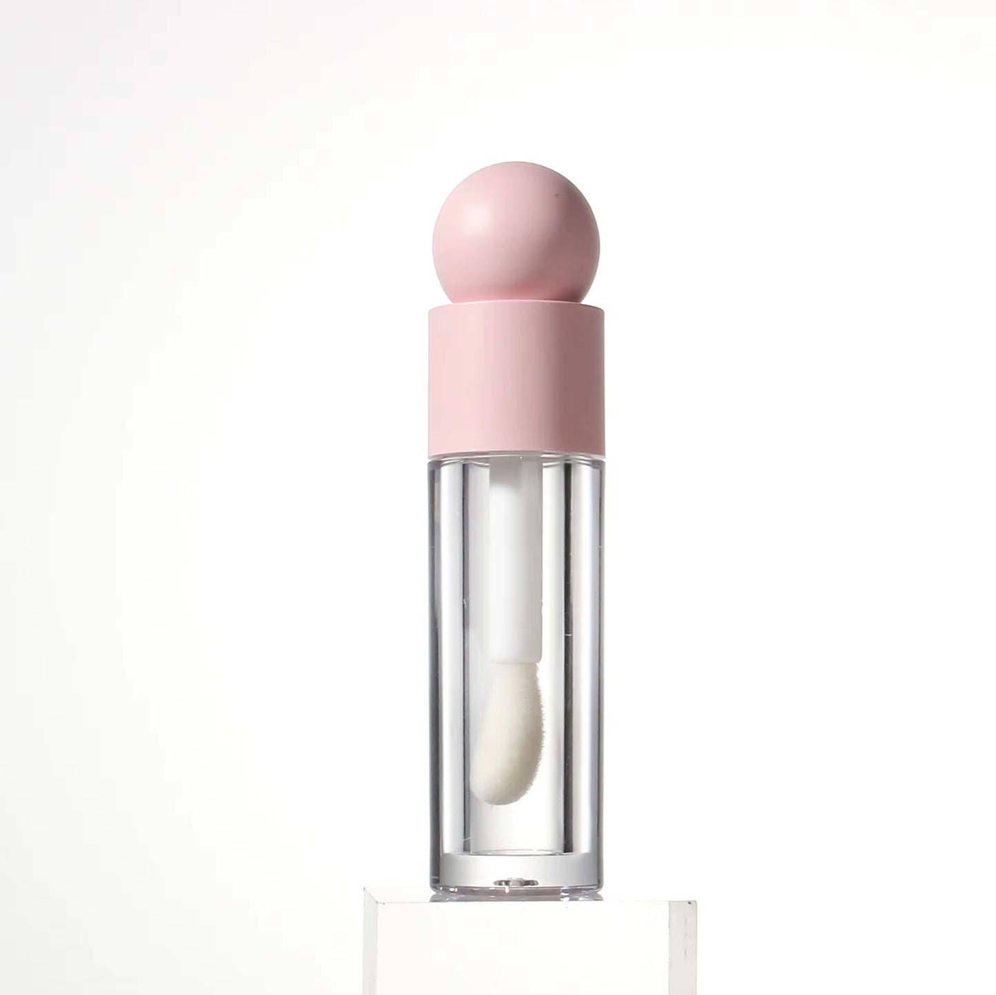 5Ml Lip Gloss Tube Matte Transparent Pink Thick Rod Large Brush Head Empty Bottle Lips Glaze Container Makeup Packaging Material