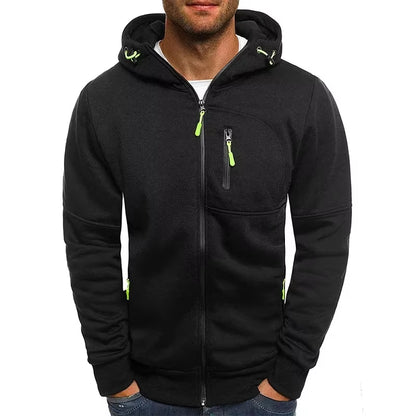 Men'S Hoodies Long Sleeve Sweatshirt Zipper Design Hooded Sweatshirt for Men Clothing Sportswear Slim Fit Casual Jacket