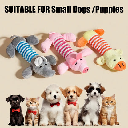 3/1Pack Animal Squeaky Toys for Dogs (Elephant/Duck/Pig) - Durable Chew Toys for Aggressive Chewers with Teeth Cleaning