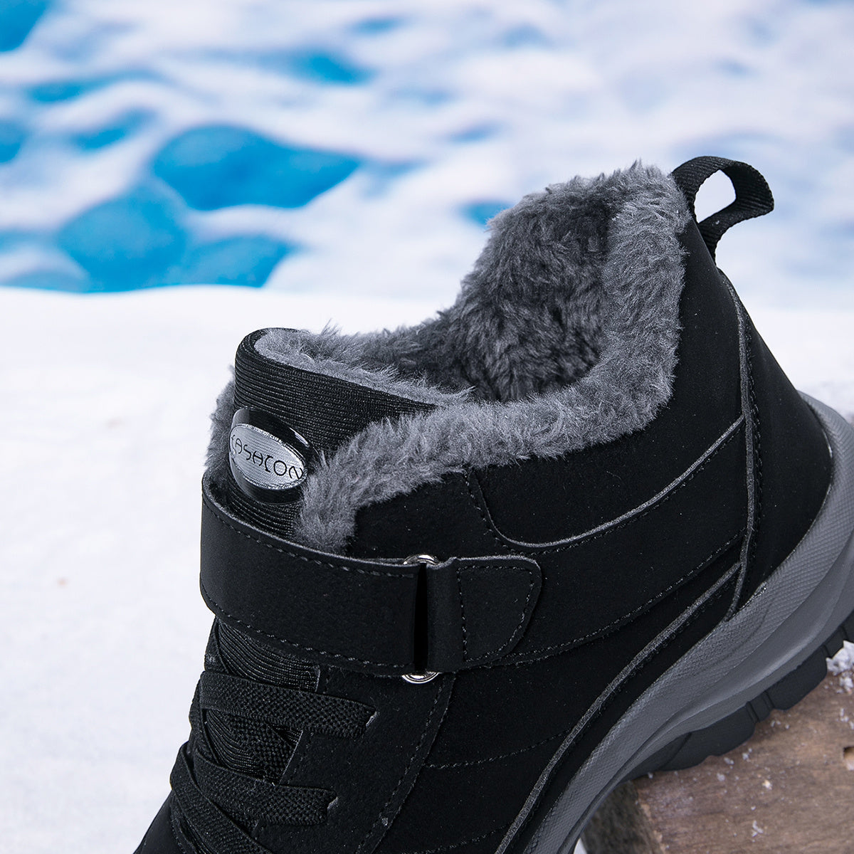 Extreme Cold Weather Snow Boots - Heavy-Duty Thermal Insulated Winter Shoes with Slip-Resistant MD Soles, Lace-Up Mountaineering Boots for Men & Women - Available in Multiple Sizes (Black/Gray Accent) - Ideal for Ice Climbing