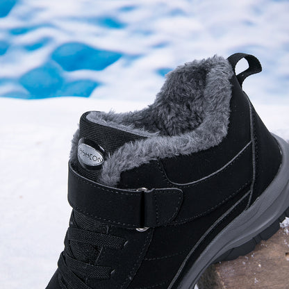 Extreme Cold Weather Snow Boots - Heavy-Duty Thermal Insulated Winter Shoes with Slip-Resistant MD Soles, Lace-Up Mountaineering Boots for Men & Women - Available in Multiple Sizes (Black/Gray Accent) - Ideal for Ice Climbing