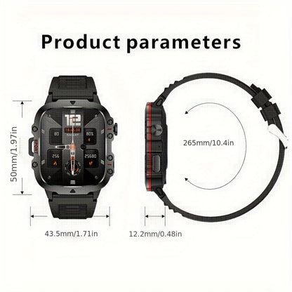 New Rugged Smart Watch Men Wireless Call IP68 Sport Fitness AI Voice Outdoor Smartwatch For Mobile Phones