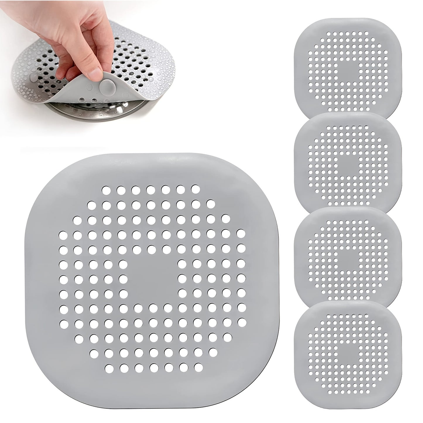 5pcs/3pcs/1pc Silicone Hair Filter | Bathtub and Shower Floor Drain Plug, Kitchen Deodorant Plug, Anti-Clogging Sink Filter Beauty Fashion