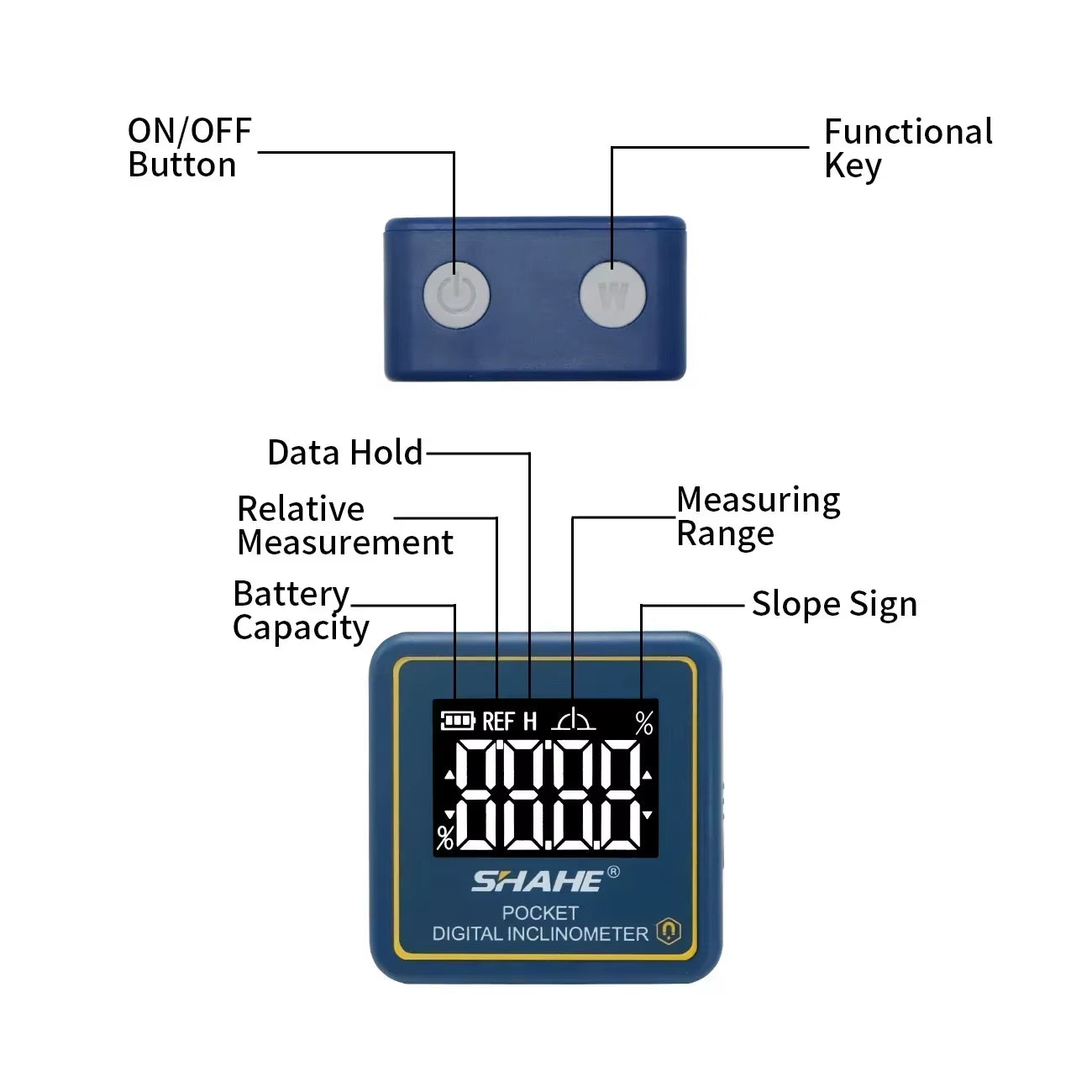 Small Digital Level Rechargeable Protractor Inclinometer Digital Angle Finder Angle Measuring Tools