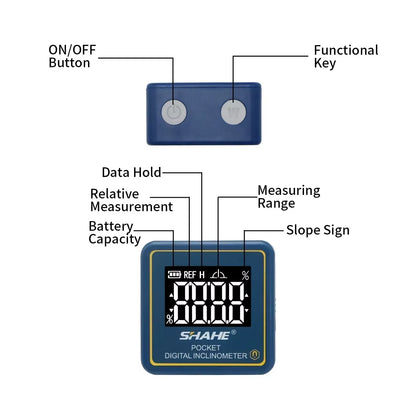 Small Digital Level Rechargeable Protractor Inclinometer Digital Angle Finder Angle Measuring Tools