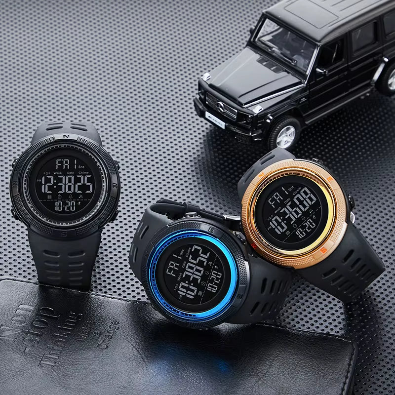 1251 Digital Watch for Men Waterproof Sports Electronic Countdown Mens Wristwatches Military Date Clock 1560 Reloj Hombre