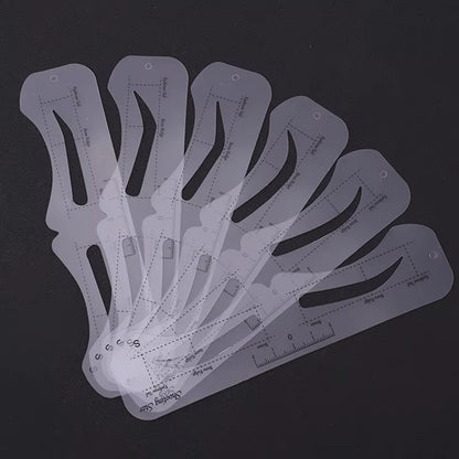 The New Fixed PVC Eyebrow Shaper Template Can Be Reused with High-Quality Stickers for Elegant Eyebrow Makeup Tools 6PCS