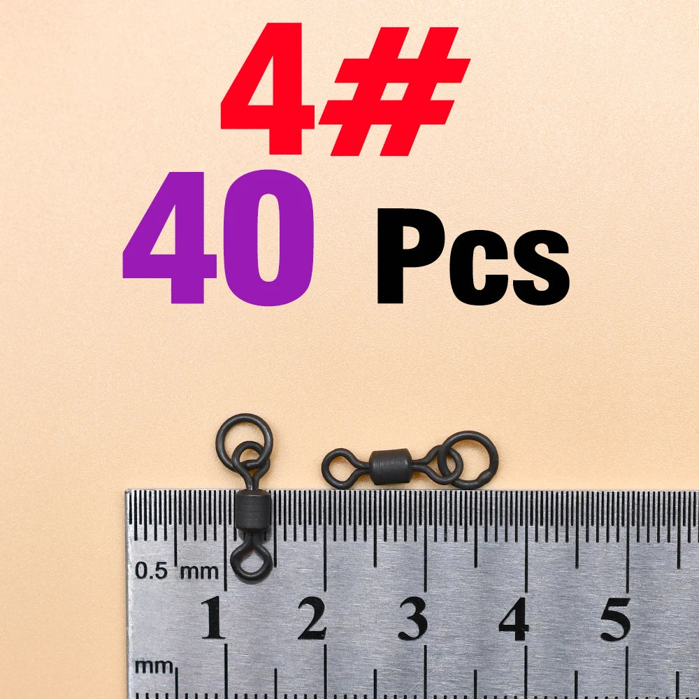 40Pcs Quick Change Flexi Ring Swivel Rig Making Terminal Tackle Carp Fishing Accessories