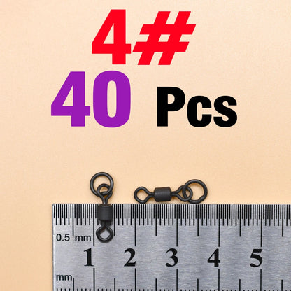 40Pcs Quick Change Flexi Ring Swivel Rig Making Terminal Tackle Carp Fishing Accessories