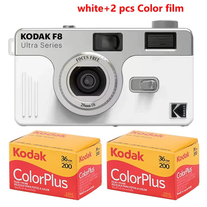 New  Ultra F8 Film Camera 35Mm  Focus Free Reusable Built in Flash Multiple Colors with Package Portable Camera