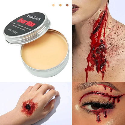 Halloween Scar Wax Special Efficacy Makeup Cosplay Makeup Fake Scar Wax for Face Long-Lasting Modeling Filler Accessories
