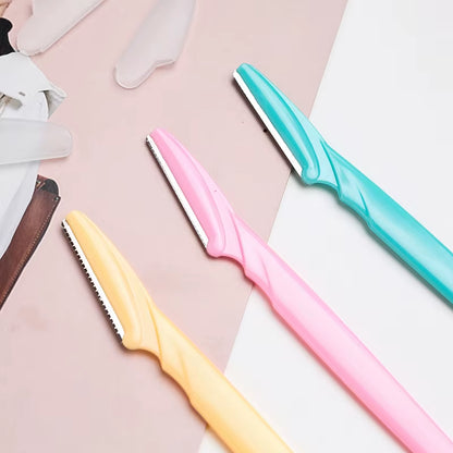 3Pcs Women'S Razors Makeup Facial Eyebrow Lip Razor Hair Remover Sharp Stainless Steel Cutting Knife Safety Razor