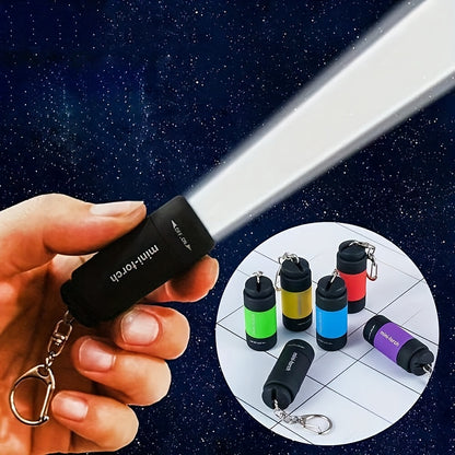 USB Rechargeable Portable Flashlight Keychain Mini Torch Camping Ultra Bright Lamp Outdoor Supplies,  Travel Flashlight, Mini Lantern, Compact Design, Hikers, Outdoor Enthusiasts Beauty Fashion