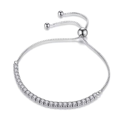 Solid 18K 14K Gold Moissanite Tennis Bracelet for Women D VVS1 round 925 Sterling Silver Luxury Bracelet for Engagement